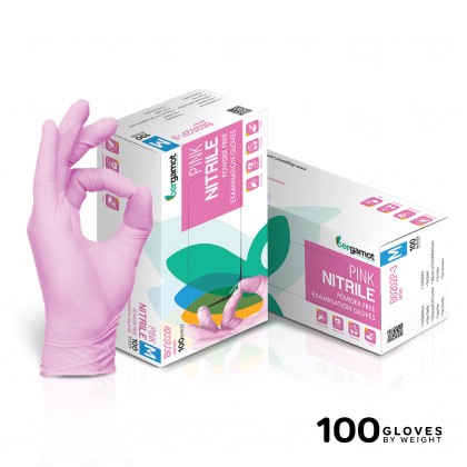 X2238PK Pink Nitrile Powder Free Examination Gloves 100pcs