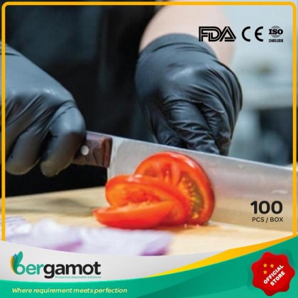 X2235BK Black Nitrile Powder Free Examination Gloves 100pcs