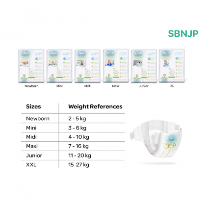 SBNJP Sleepy BIO Natural Baby Tape Diaper - New Born | Mini | Midi | Maxi | Junior | XL+