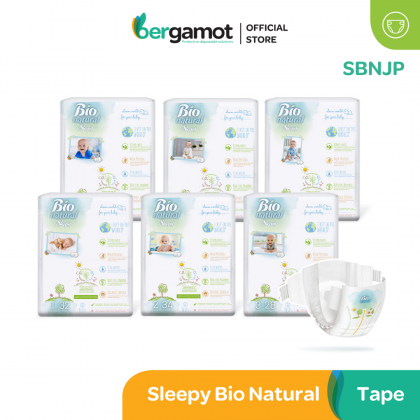SBNJP Sleepy BIO Natural Baby Tape Diaper - New Born | Mini | Midi | Maxi | Junior | XL+