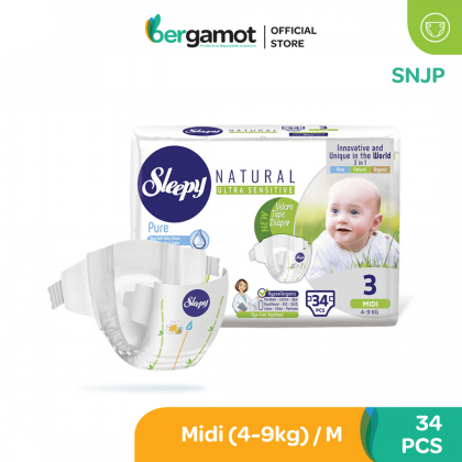 SNJP Sleepy Natural Baby Tape Diaper - New Born/Mini/Midi/Maxi/Junior/XL+